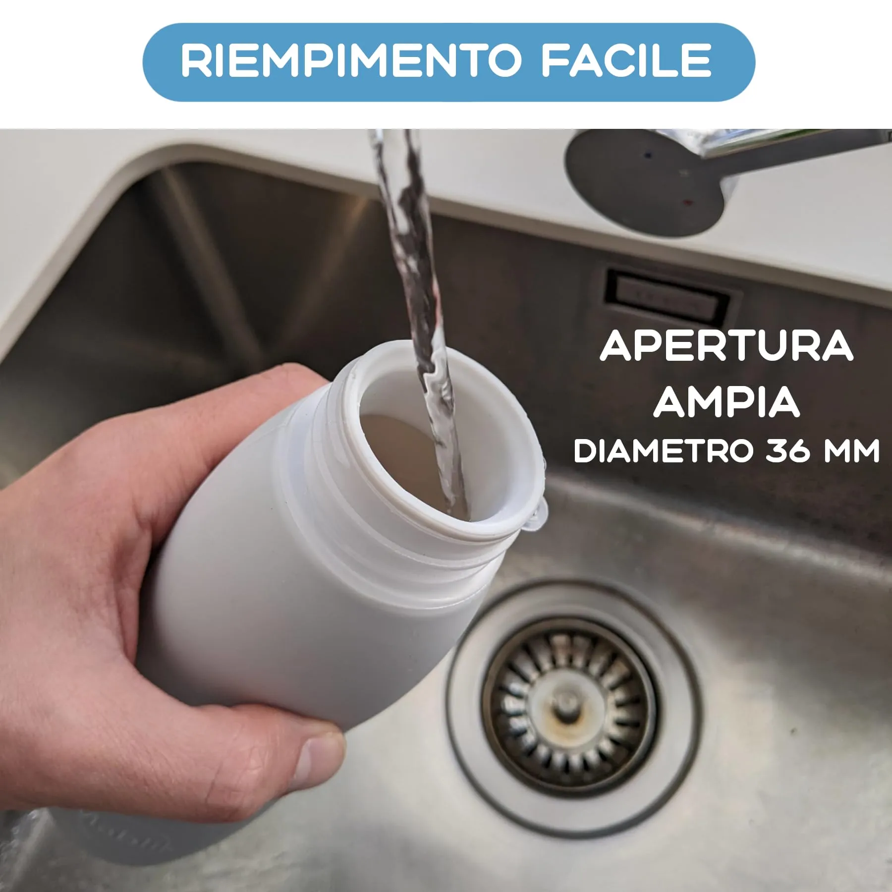 Mablik® Bottiglia Pipi Cani Silicone 450 ml, Colore Grigio Chiaro. Bottiglia per cani Strada, pieghevole e portatile, antigoccia, resistente, getto a pressione con moschettone e elastico. (Grigio 450) - immagine 4