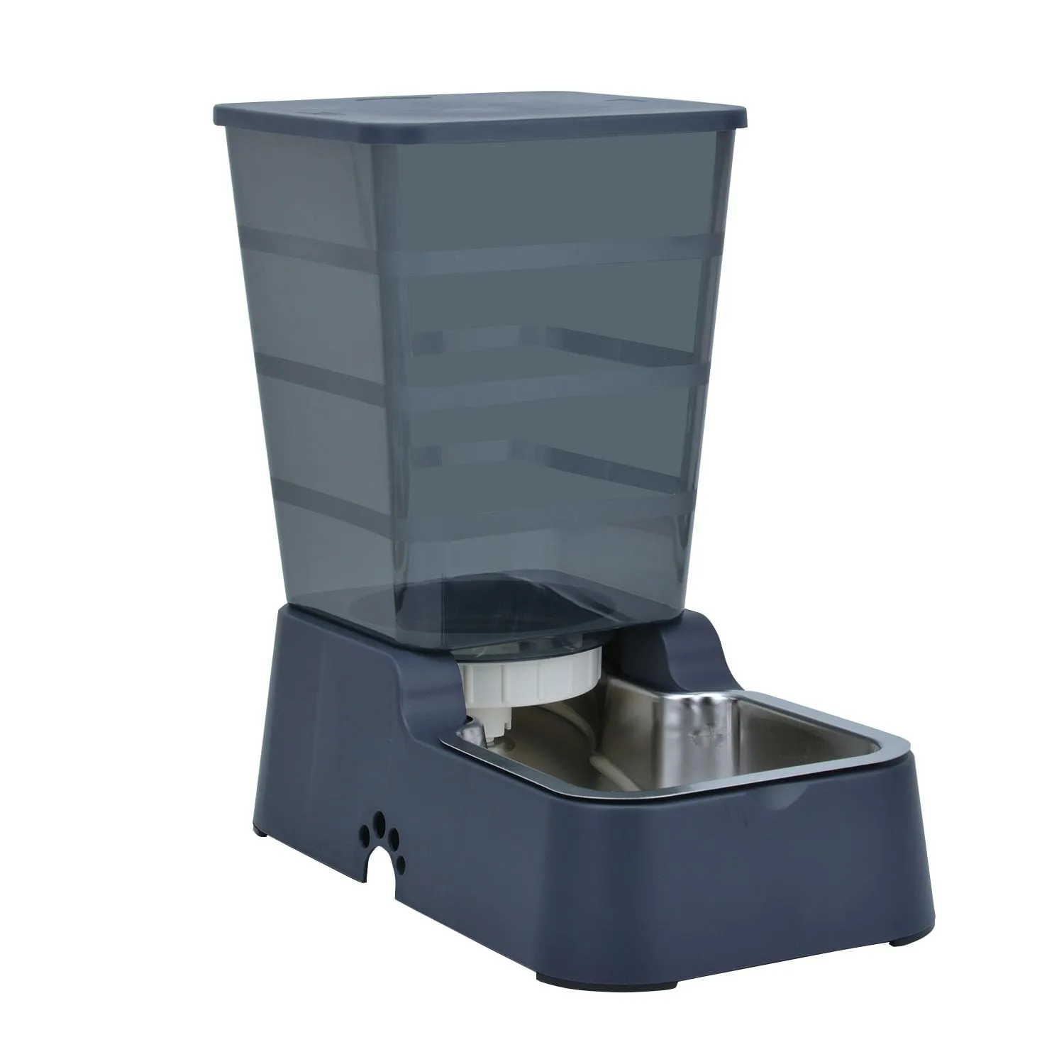 5L Automatico a Gravità Distributore di Acqua per Cani e Gatti, con Ciotola in acciaio Inossidabile, Adatto per Cani Gatti Domestici (Distributore di acqua 5 L grigio scuro) - immagine 7