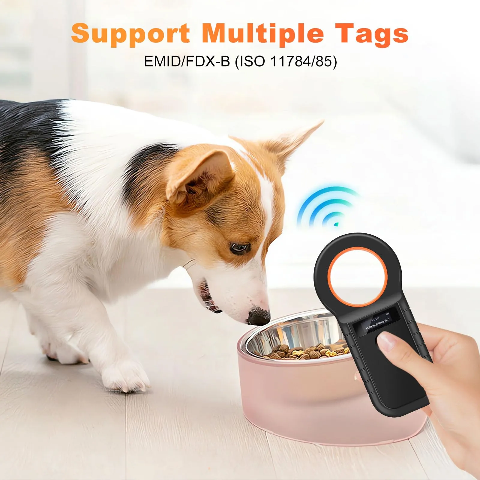 Pixelure Scanner di Microchip per Animali Domestici, Lettore di Chip OLED per Cani/Gatti, Lettore di Chip per Animali Domestici USB Ricaricabile per EMID/FDX-B (ISO 11784/11785) (USB) - immagine 2