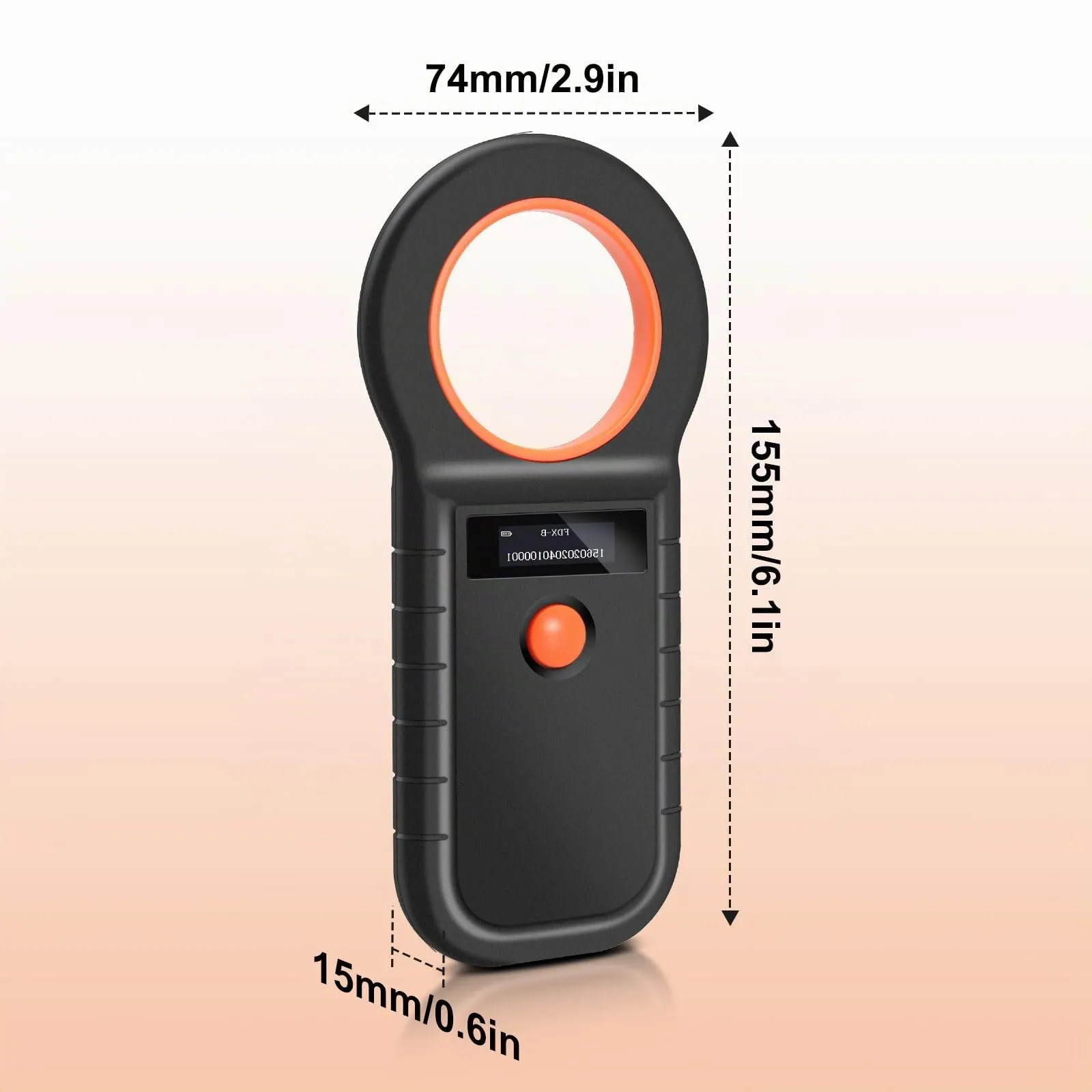 Pixelure Scanner di Microchip per Animali Domestici, Lettore di Chip OLED per Cani/Gatti, Lettore di Chip per Animali Domestici USB Ricaricabile per EMID/FDX-B (ISO 11784/11785) (USB) - immagine 7
