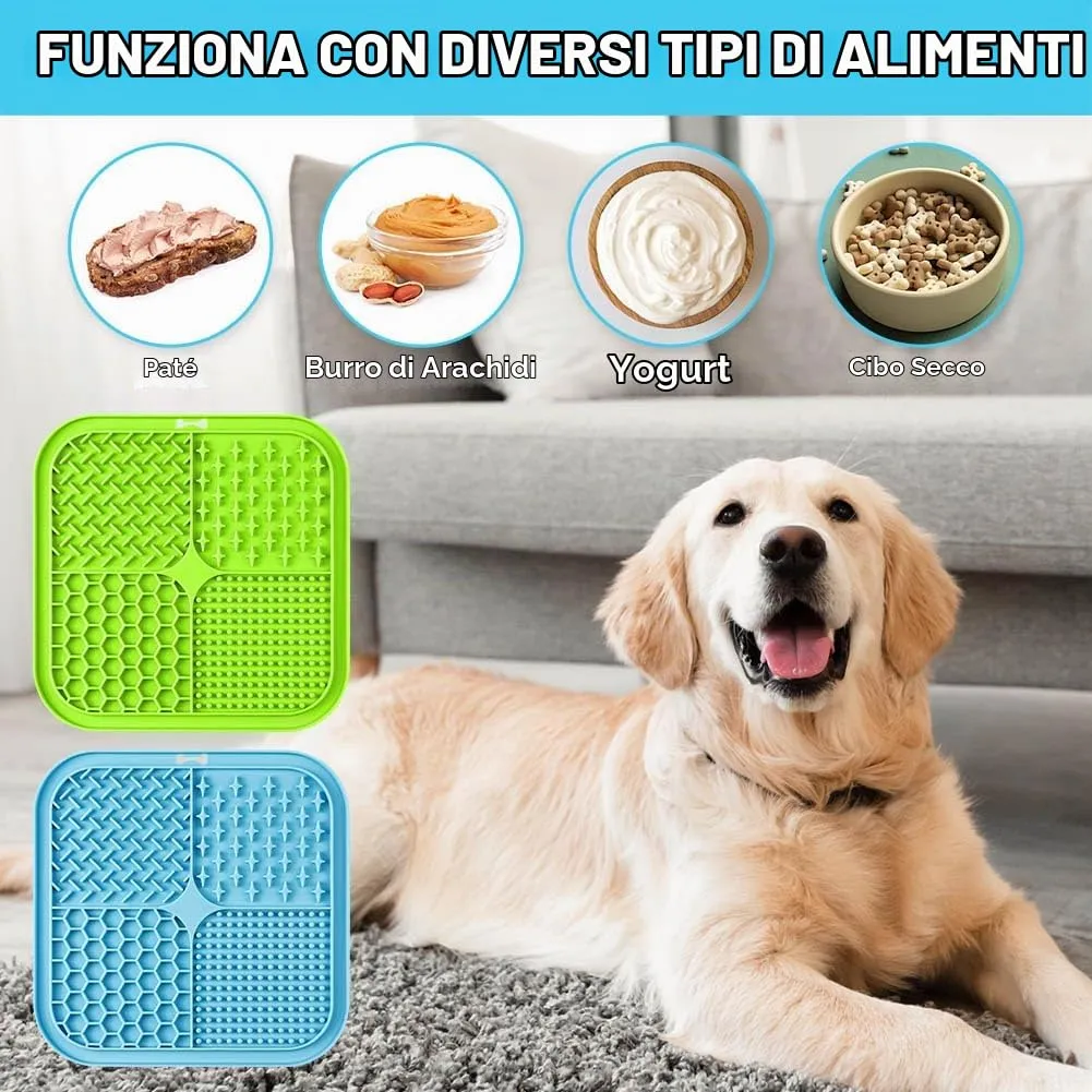 HOTUT Tappetino da Leccare per Cani e Gatti,2 Pezzi Cane Pad Leccare con Spatola e Spazzola,Senza BPA Lick Mat per Cani con Ventosa per Bagno Toelettatura,Alleviare L'ansia - immagine 5