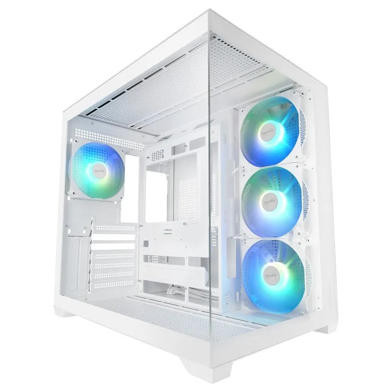 Torre ATX Mars Gaming MCV5 Bianco Cristallo Templato 4x Ventole ARGB - immagine 1