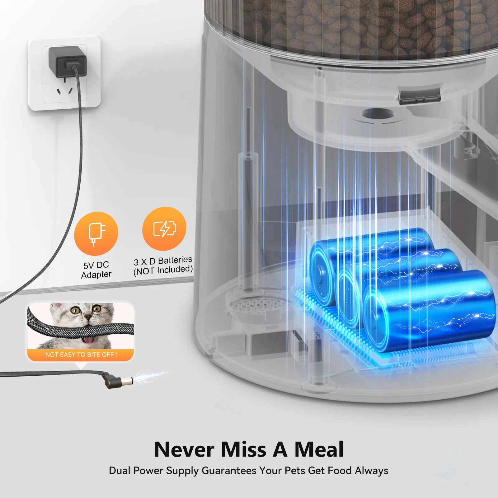 IMIPAW Distributore Automatico Cibo Gatti con 2 Ciotole, Controllato da APP - immagine 5