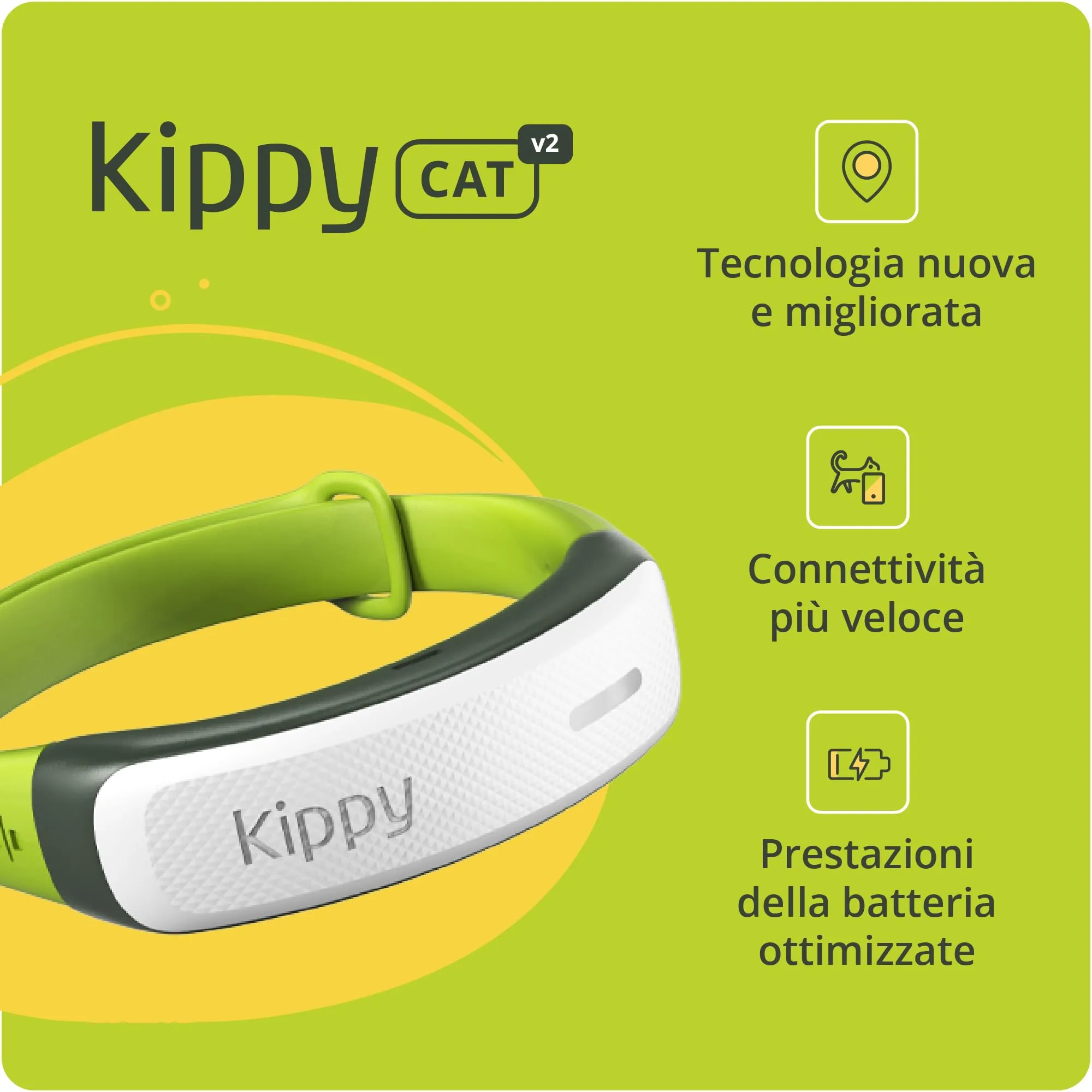 Kippy Cat V2 - Collare GPS per Gatti - Localizzatore e Tracker di Salute e Attività con Sistema Antistrozzo - Crea Confini Virtuali - immagine 2