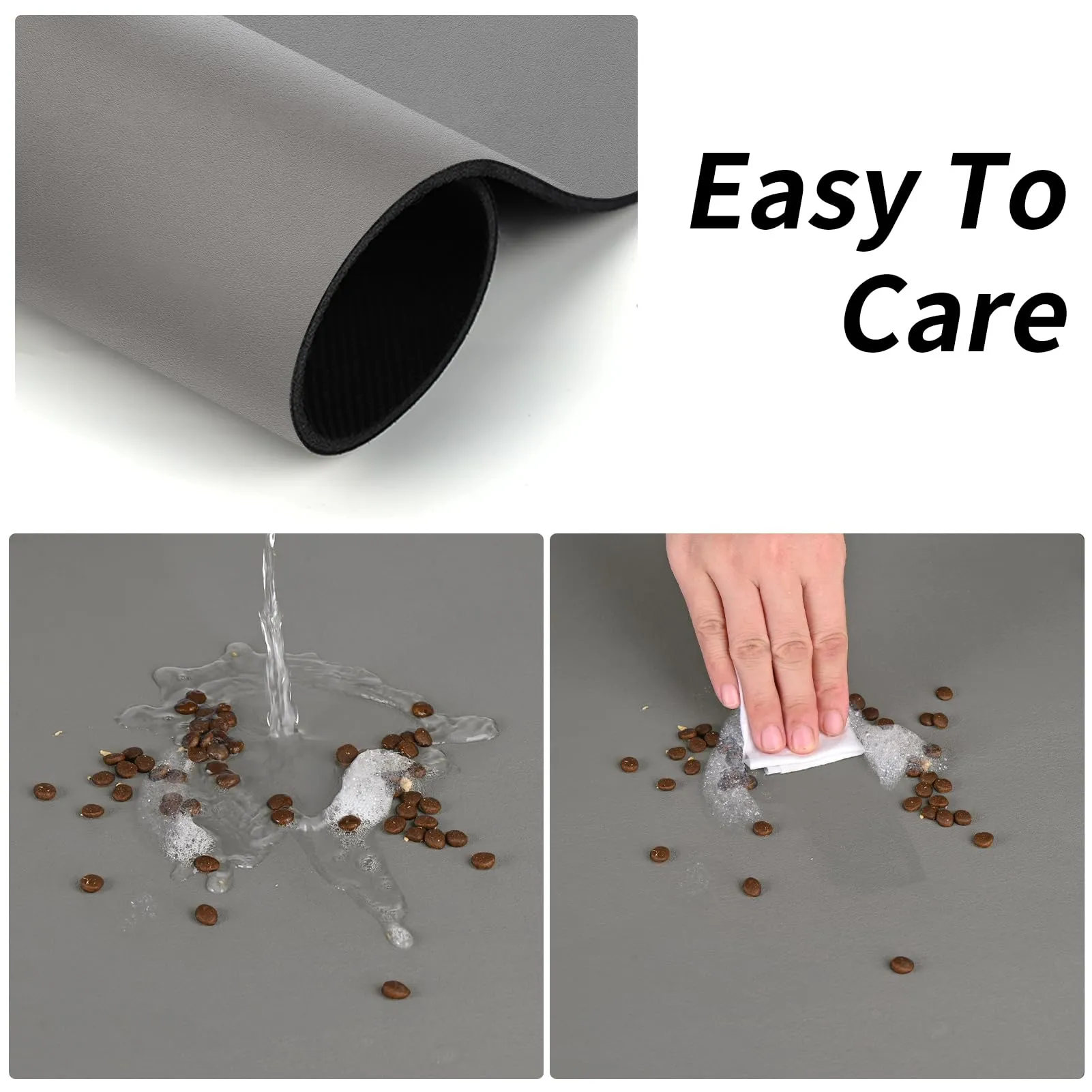 Tappetino Ciotola Cane,Super Assorbenti Tappetino Sottociotola Per Cani,Facile da Pulire Antiscivolo Tappetino Ciotole Gatto (Grigio, 60x120cm) - immagine 5