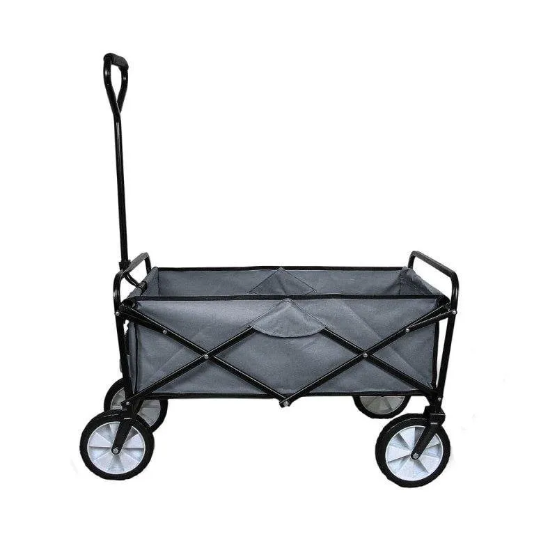 Carrello da Giardino MonsterShop Pieghevole Grigio 70kg Telo Impermeabile Guanti - immagine 1