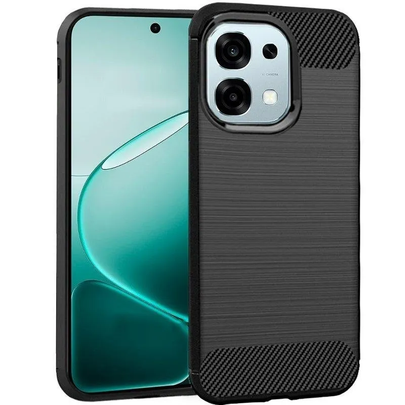 Funda per smartphone Cool Effetto Carbonio Antiurto TPU Nero per OPPO A6 Pro 5G - immagine 1
