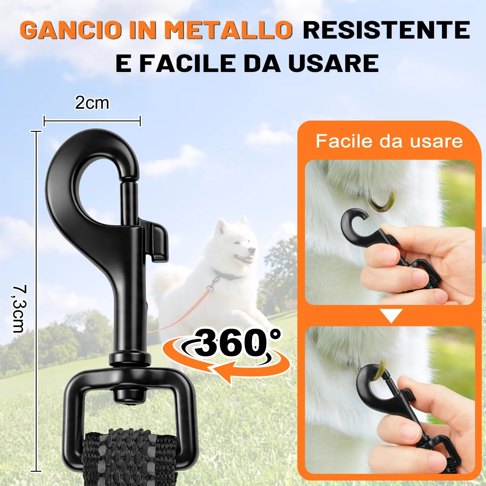 X XBEN Guinzaglio per Cani, 25MM-1,5M Guinzaglio Riflettente Resistente con Manico Imbottito, Guinzaglio Addestramento per per Medi e Grandi, Con Fili di Gomma Morbida, Nero - immagine 4
