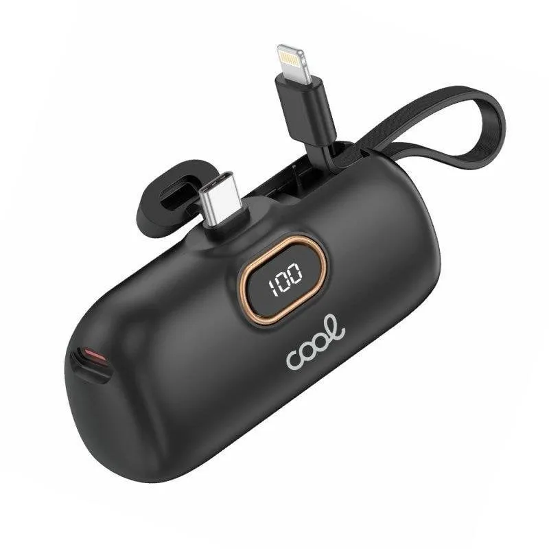 Batteria Esterna Cool Capsule 5000 mAh Nera Type-C Lightning Display - immagine 1