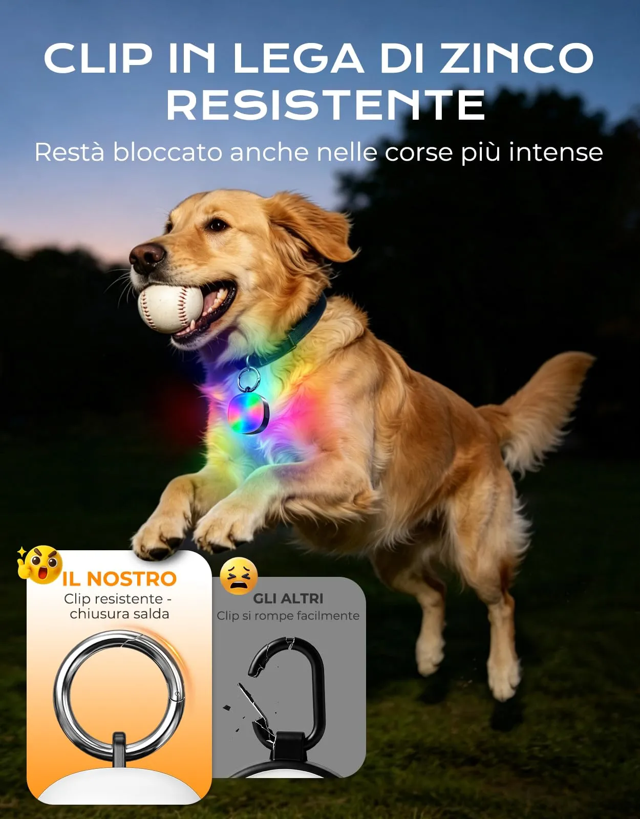 Rolgno 100LM Luci di Sicurezza, Luce Cane per Passeggiate Notturne Zaino - immagine 6