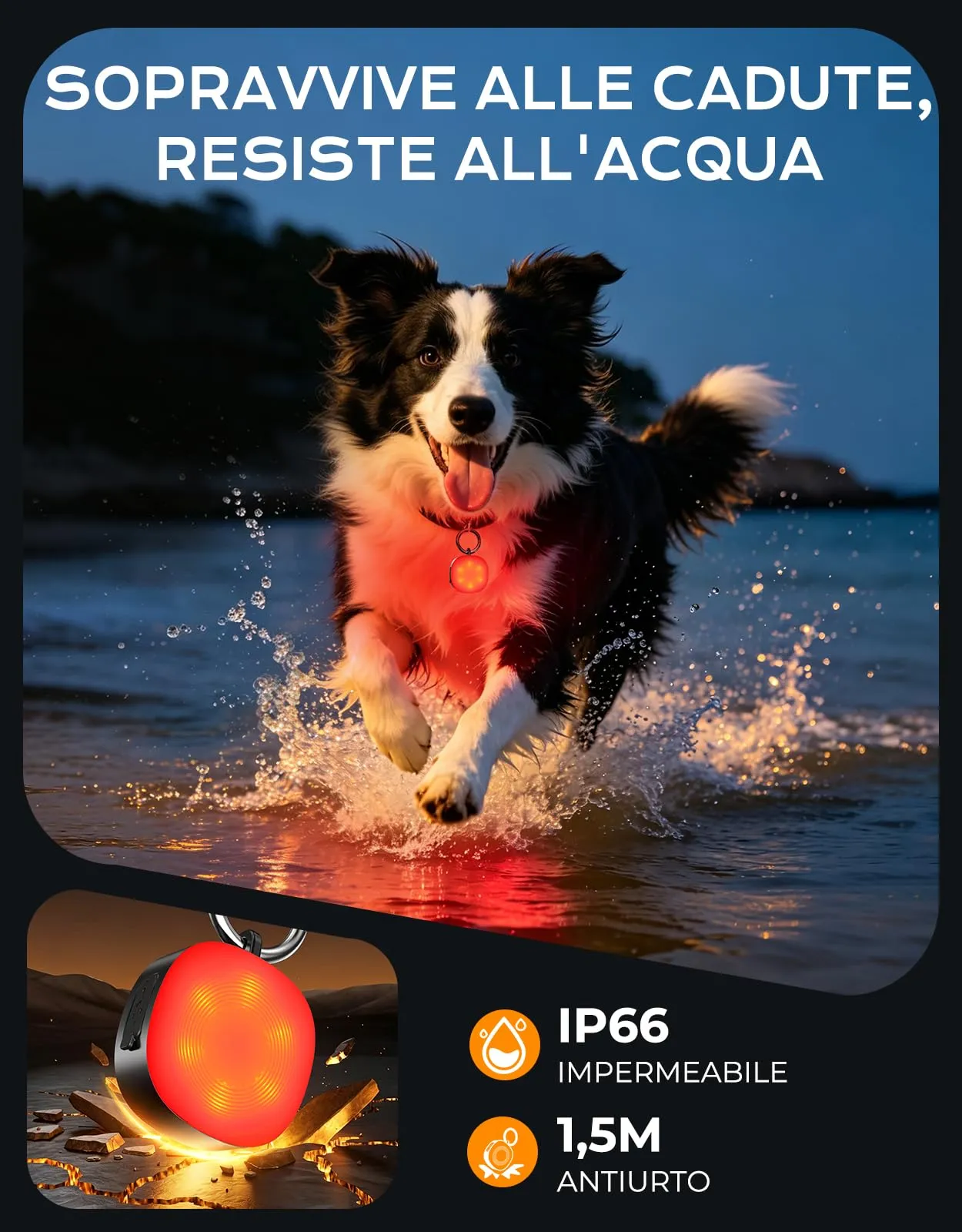 Rolgno 100LM Luci di Sicurezza, Luce Cane per Passeggiate Notturne Zaino - immagine 8