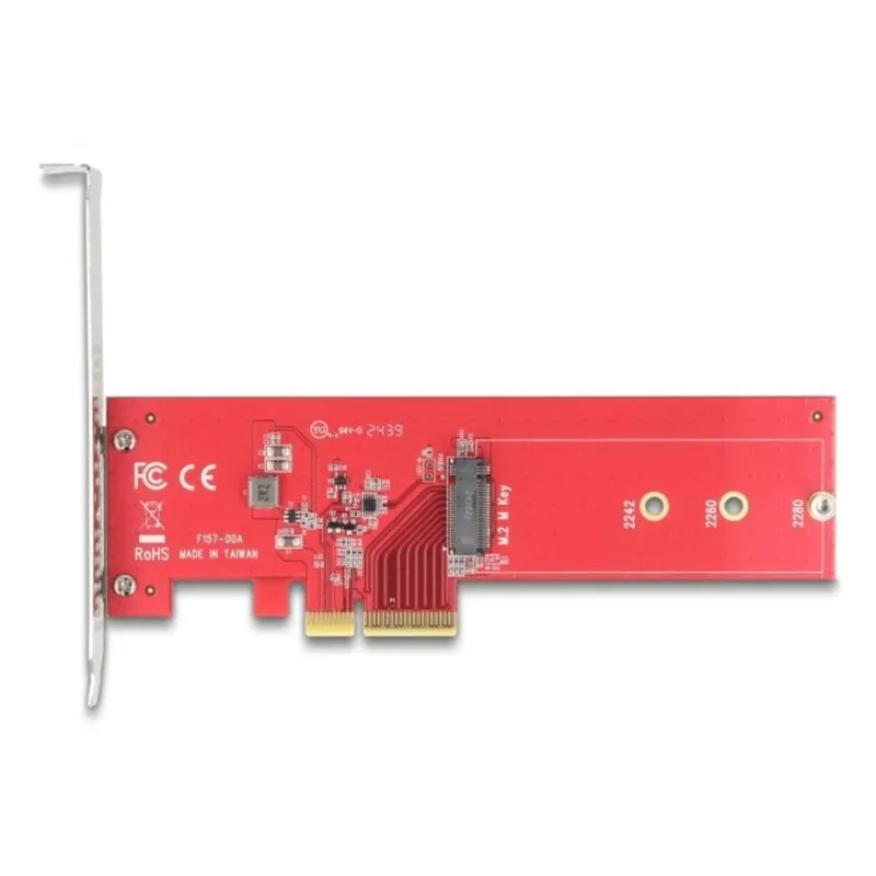 Scheda di Espansione Delock 90889 PCIe 5.0 a M.2 Rossa Acciaio - immagine 1