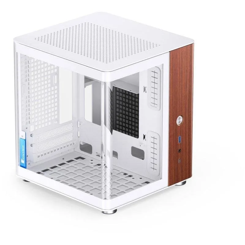 Case Jonsbo Tk-0 Bianco Mini-ITX Legno Noce Gestione Cavi - immagine 1