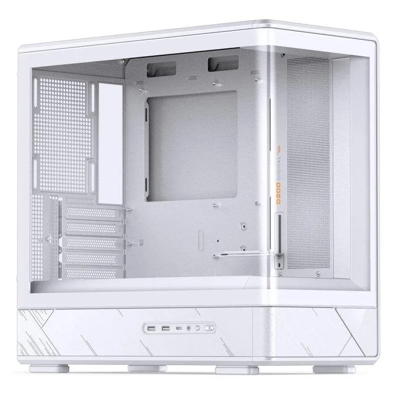 Case Jonsbo D200 Vetro Temperato Bianco Display Temperatura M-ATX - immagine 1