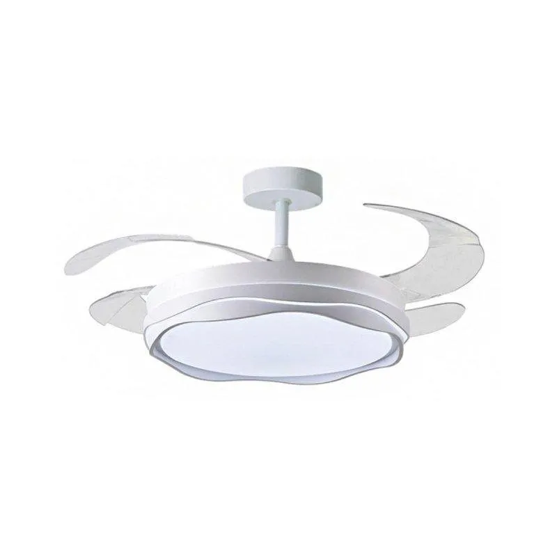 Ventilatore da Soffitto Bel Air Home Creta 72W 4 Pale Retrattili LED 108 cm Bianco - immagine 1