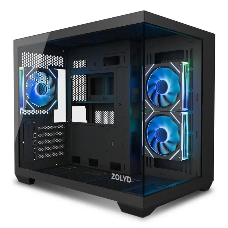 Torre Zolyd Pulsar Nero Trasparente micro ATX Mini-ITX RGB Vetro Temperato - immagine 1