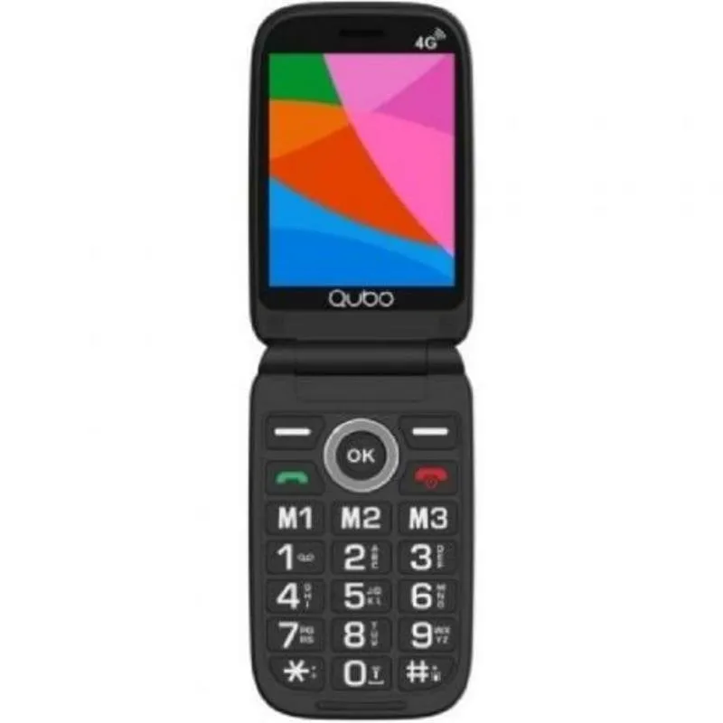 Telefono Qubo X-D340 4G Doppio Schermo Bluetooth SOS Nero - immagine 1