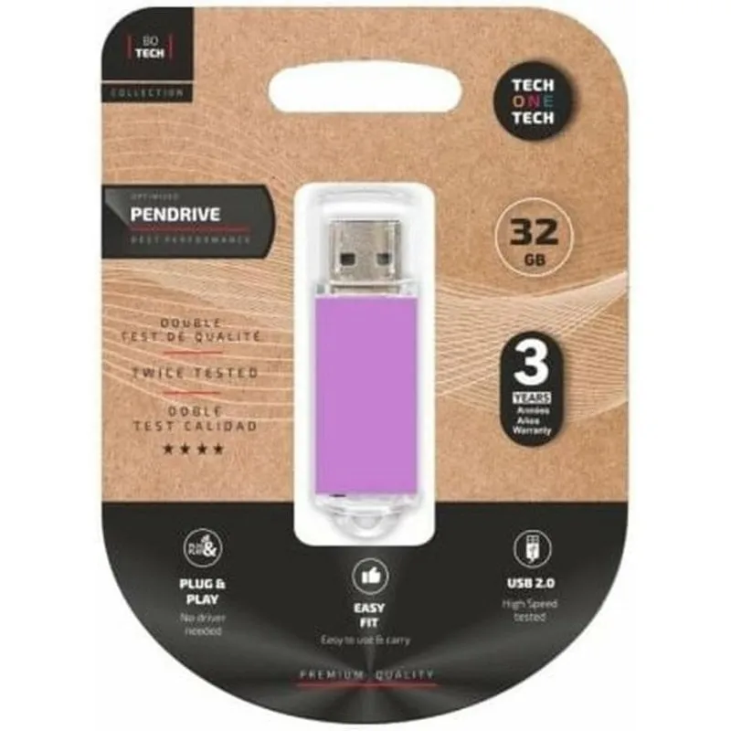 Chiavetta USB Tech One Tech TEC3009-32 32GB Multicolore Compatta - immagine 1