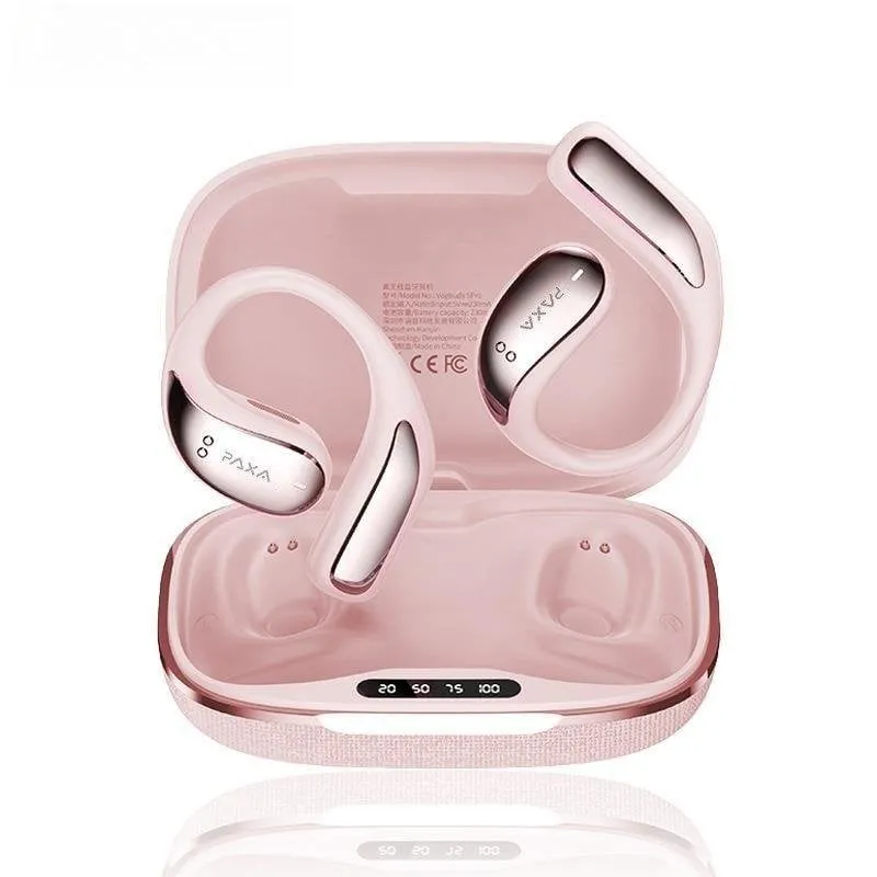 Auricolari Generica Paxa-vogbuds 5 Pro wireless Bluetooth IA, gancio orecchio, rosa - immagine 1