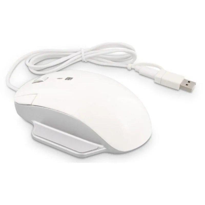 Ratón LMP 26830 USB Type-C 6400 DPI Bianco Ergonomico Destrorso - immagine 1
