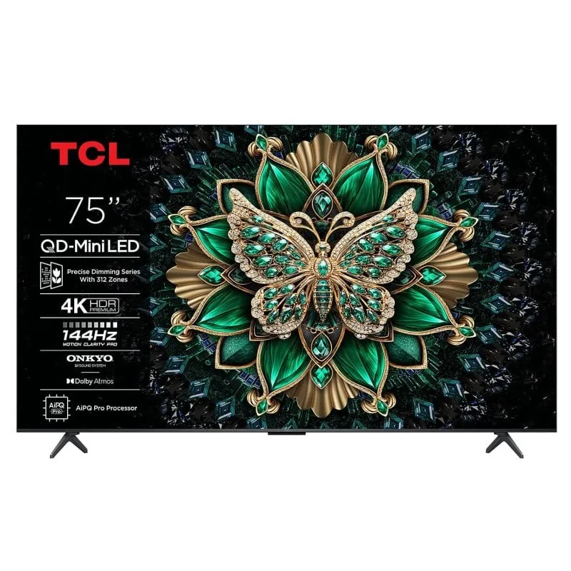 TV TCL QD Mini LED 75C69K 75" 4K UltraHD 120Hz Smart TV Google TV Dolby Vision IQ HDR10+ Onkyo - immagine 1