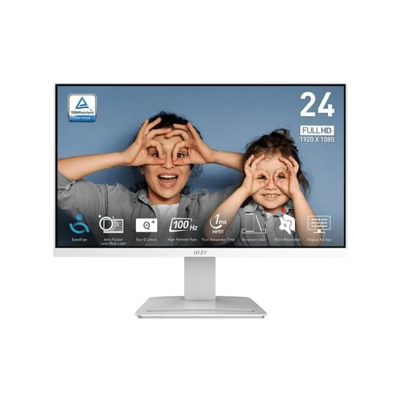 Monitor PC MSI Pro MP2412WDE 23,8" FullHD 100Hz VA Antiriflesso Bianco 1ms - immagine 1