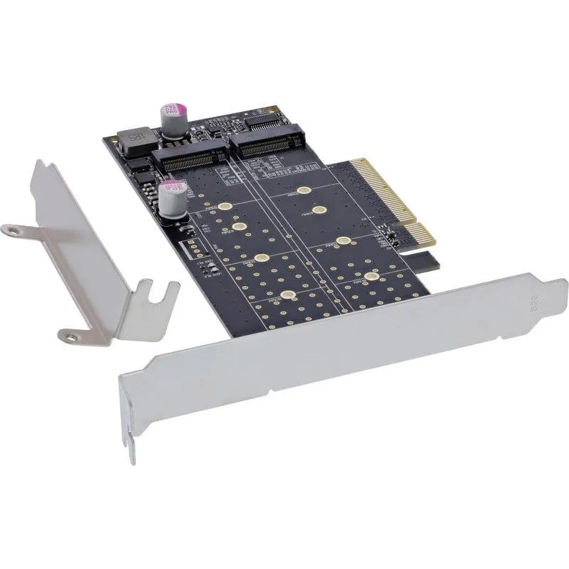 Scheda di Rete InLine 76660N PCIe M.2 NVMe 64 Gb/s LED Low Profile - immagine 1