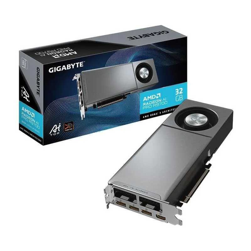 Scheda Grafica Gigabyte Radeon AI PRO R9700 AI TOP 32GB GDDR6 PCIe 5.0 IA Ray Tracing - immagine 1