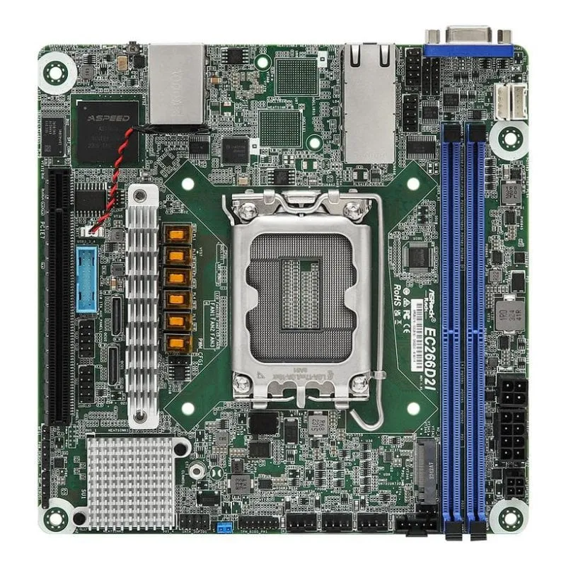 Scheda Madre AsRock EC266D2I Intel C266 LGA1700 DDR5 Mini ITX RAID - immagine 1