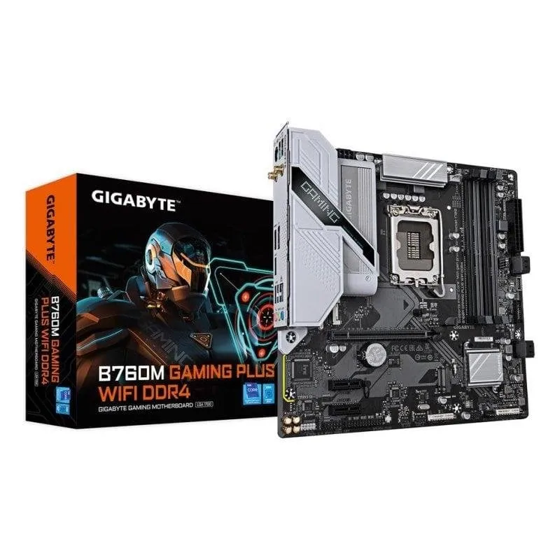 Schede Madri Gigabyte B760M GAMING PLUS WIFI DDR4 Intel B760 LGA1700 Micro-ATX WiFi 6 - immagine 1