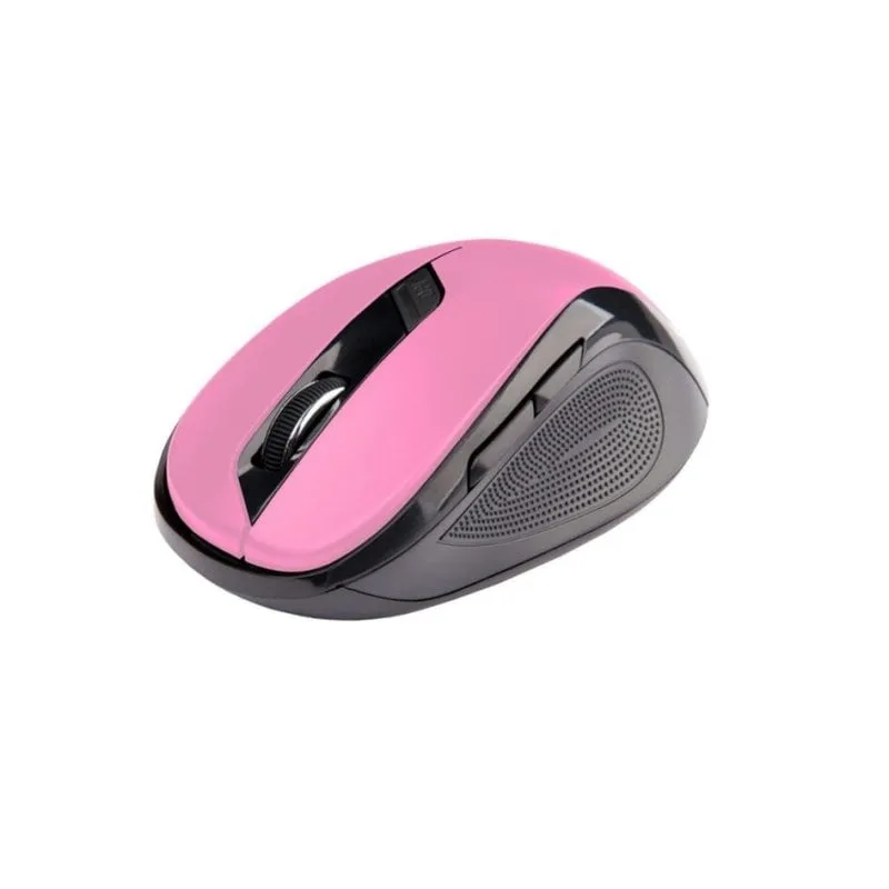 Ratón C-Tech WLM-02P Wireless 1600DPI Nero Rosa 6 Pulsanti Ergonomico - immagine 1