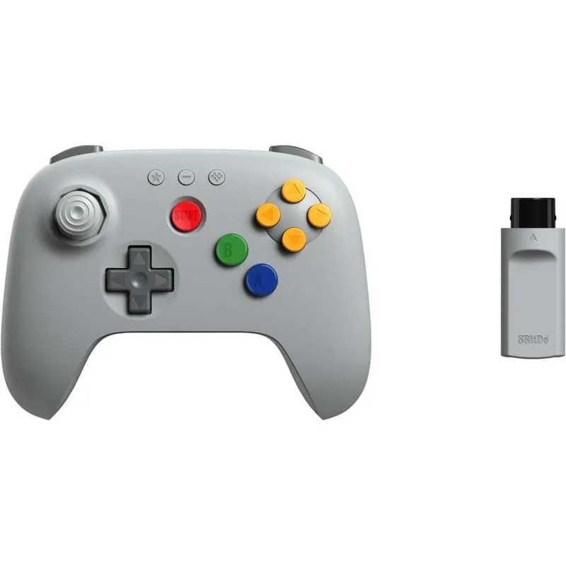 Controller 8BitDo 64 2.4G Wireless Grigio per N64 Analogue 3D Windows - immagine 1