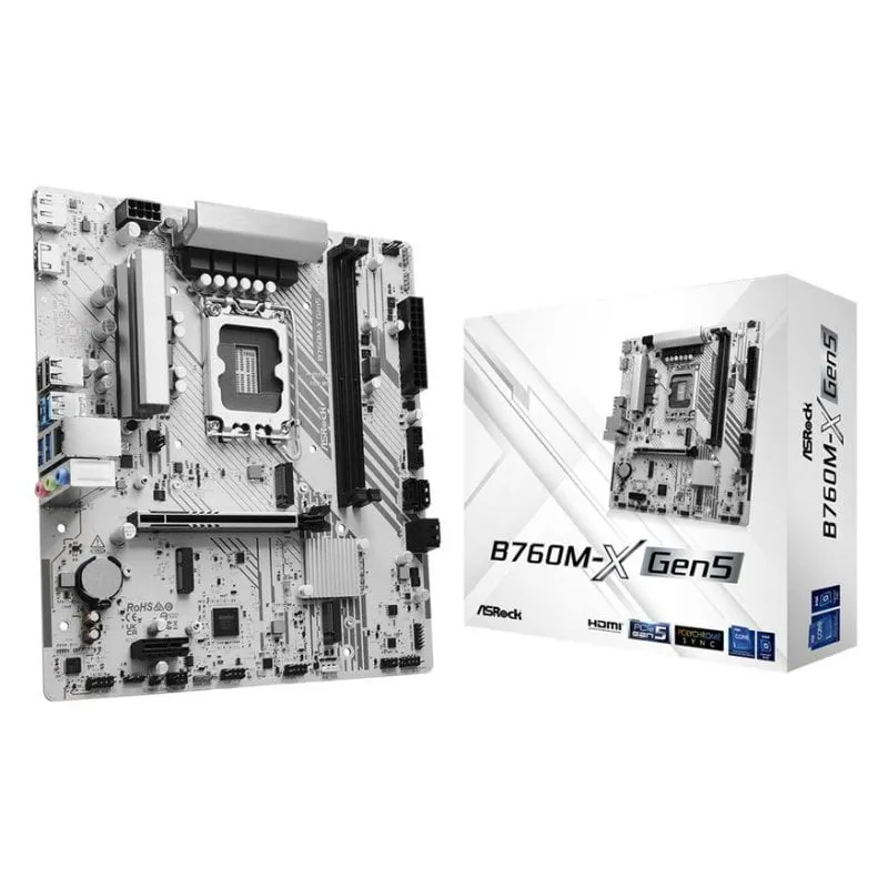 Scheda Madre Asrock B760M-X Gen5 B760 LGA1700 DDR5 Micro ATX 2.5GbE RGB - immagine 1
