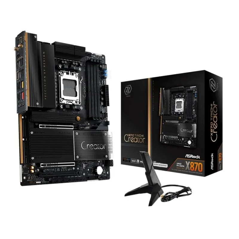 Schede Madri Asrock X870 Taichi Creator X870 AM5 DDR5 ATX WiFi 7 10GbE RGB - immagine 1