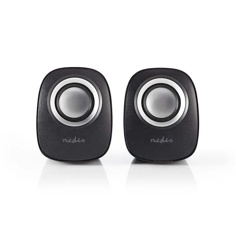 Altavoces Nedis Design Elegante Nero Argento Suono Chiaro Moderno - immagine 1