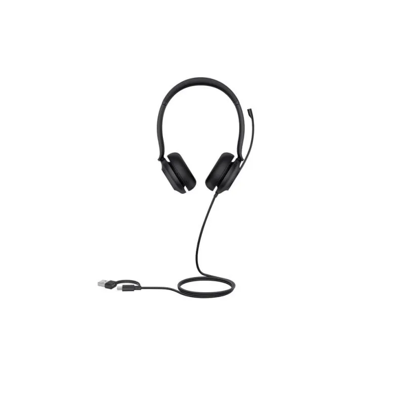 Auricolari Yealink UH35 Dual cablati USB-C/A per chiamate e musica neri - immagine 1