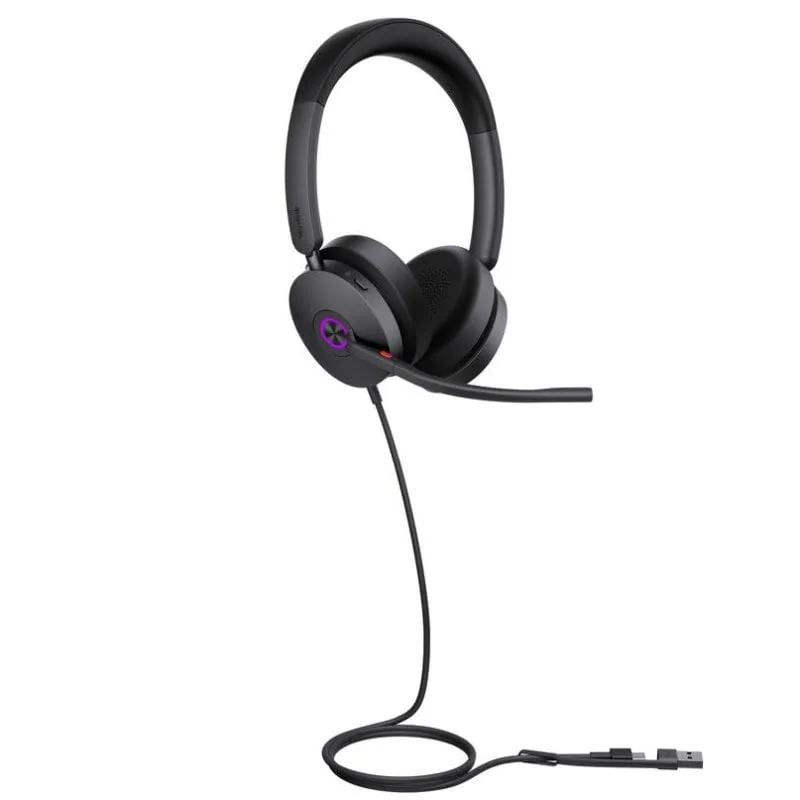 Auricolari Yealink UH48 Dual cablati USB-C/A Cancellazione Rumore Chiamate Musica Nero - immagine 1