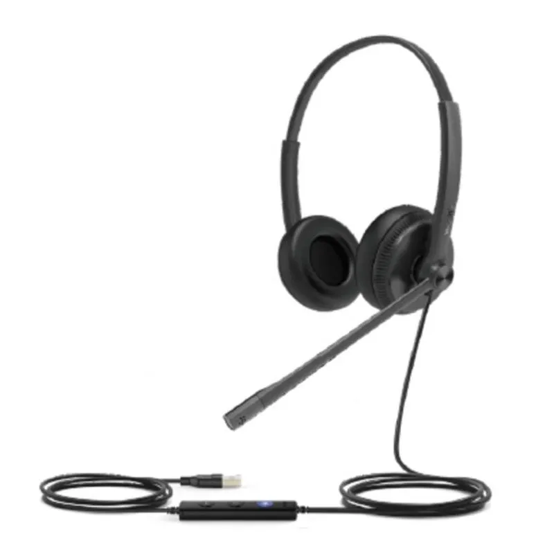 Auricolari Yealink UH34 cablati USB con cancellazione rumore per ufficio neri - immagine 1