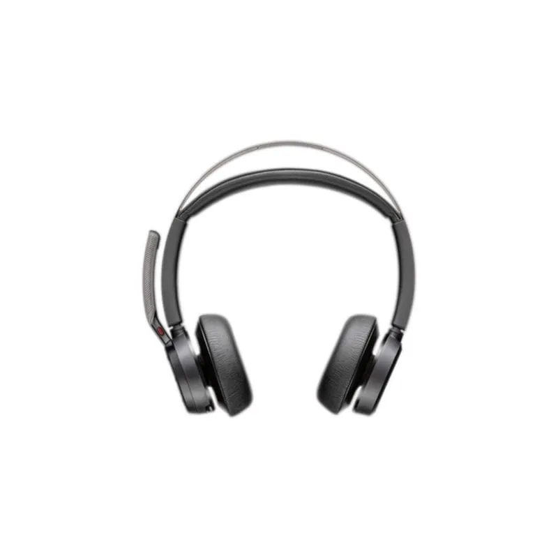 Auricolari Poly Voyager Focus 2-M wireless Bluetooth con Cancellazione Attiva Rumore, Microfono Boom e Base di Ricarica Nero - immagine 1