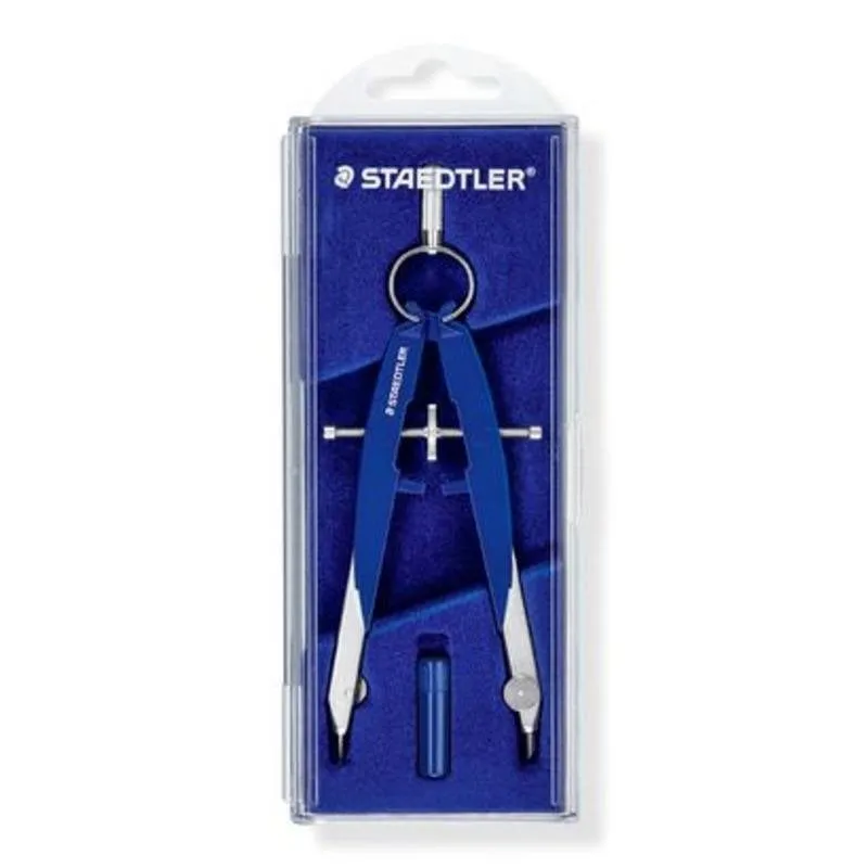 Compasso Staedtler Mars comfort 556 blu acciaio inox con ricambi inclusi - immagine 1