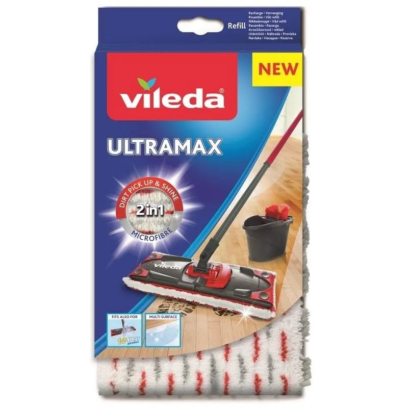 Testina mop Vileda 350 mm Rossa Bianca Fibra - immagine 1