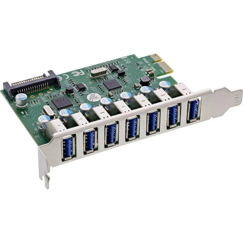 Scheda di interfaccia InLine 76661L PCIe USB 3.2 Gen 1 7 porte - immagine 1