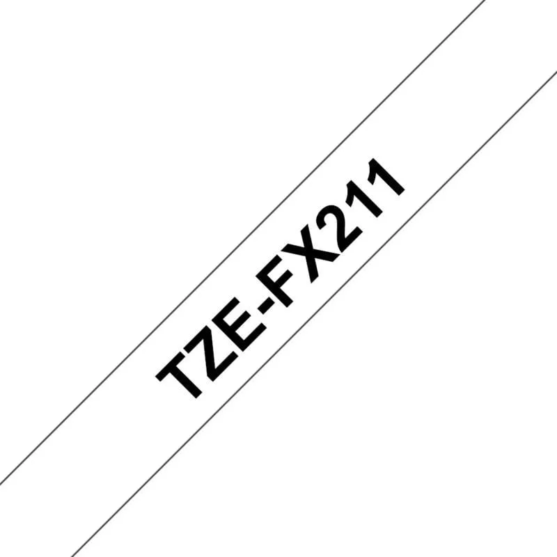 Nastro per etichettatura Brother TZE-FX211 Nero su bianco 6 mm x 8 m - immagine 1