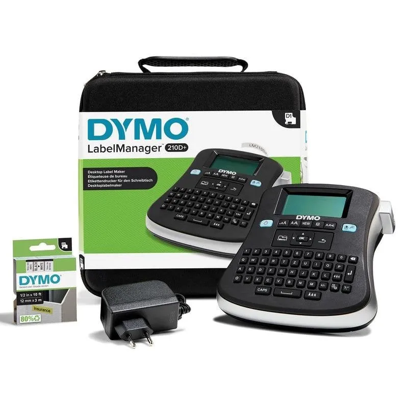 Stampante trasferimento termico Dymo LabelManager 210D QWERTZ nero grigio LCD - immagine 1