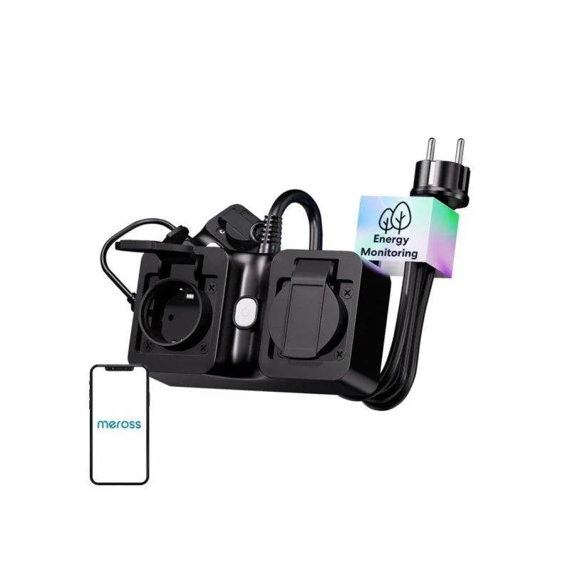 Multipresa Meross MOP320MA-EU 2 prese intelligente esterna IP44 Matter - immagine 1
