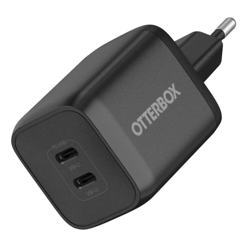 Caricatore OtterBox Standard 65W USB-C Doppia Porta GaN Euro Nero - immagine 1