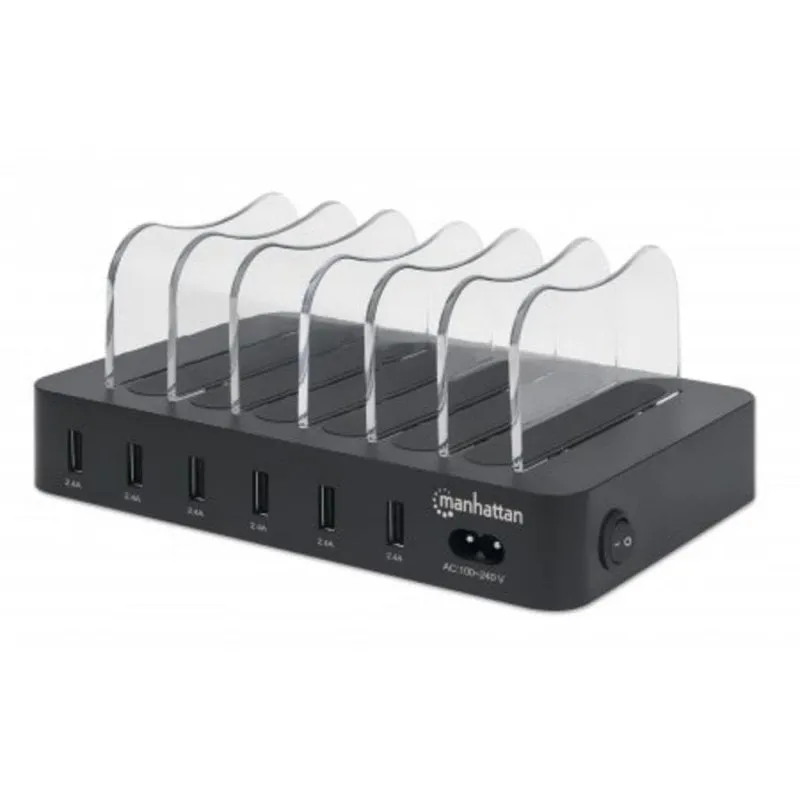 Multipresa Manhattan Stazione di ricarica 6 porte USB-A Smart IC Protezione LED - immagine 1