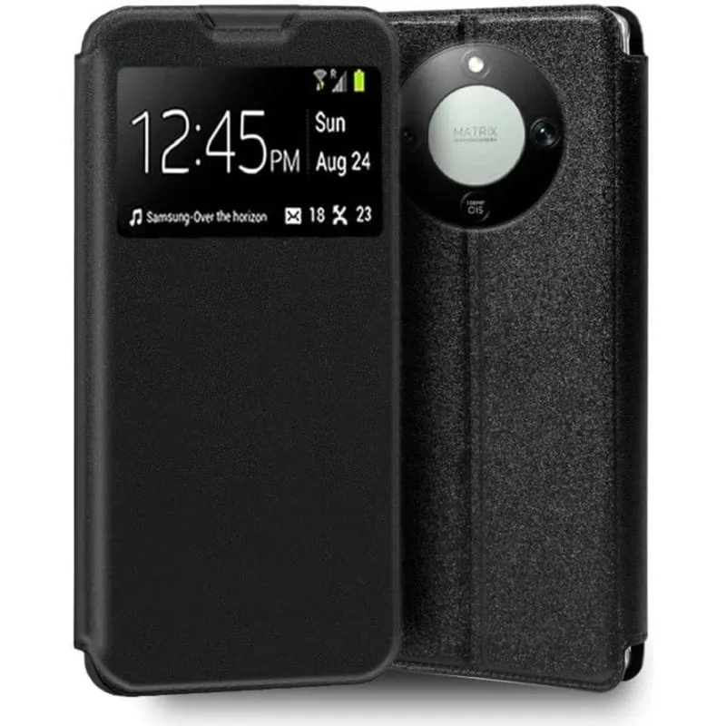Funda per smartphone COOL Flip Cover tipo libro Ecopelle Nera per Honor Magic 8 Lite e X9D - immagine 1