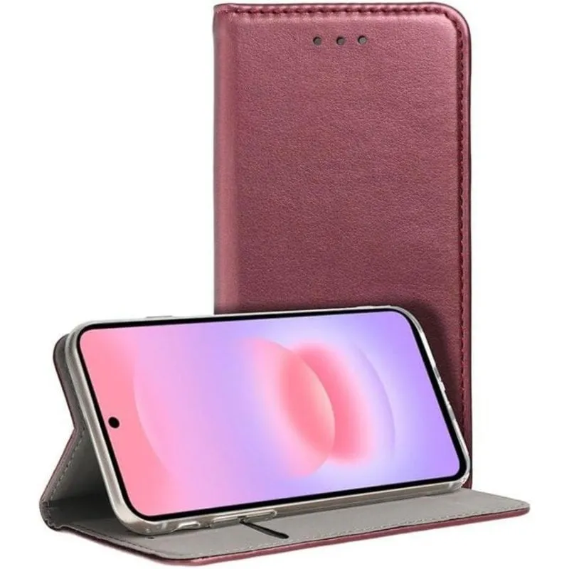 Funda COOL Flip Cover Liso Burgundy Pelle sintetica Viola per Samsung A376 Galaxy A37 5G - immagine 1