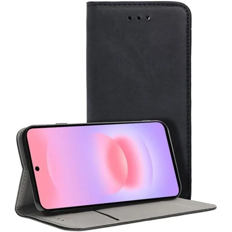 Funda COOL Flip Cover Liscio Nero Pelle Sintetica Protezione 360 gradi per Samsung A376 Galaxy A37 5G - immagine 1